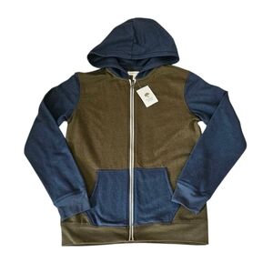 Tucker + Tate Boy's Jacket Hoodie NEW Large 10/12 Olive Navy Full Zip